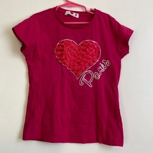 Paris girls size 12 t-shirt in pink
